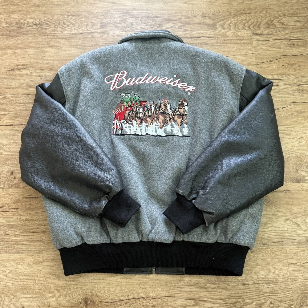 Vintage Excelled Anheuser-Busch Budweiser Size Large‎ Leather Jacket
